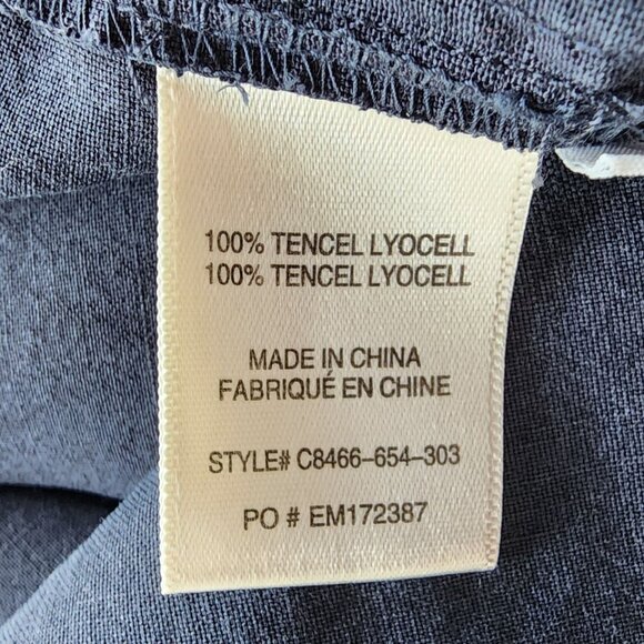 Cloth & Stone Womens Small Dress Frayed Roll Tab Sleeve Midi Shirt Dress Blue - Picture 10 of 12